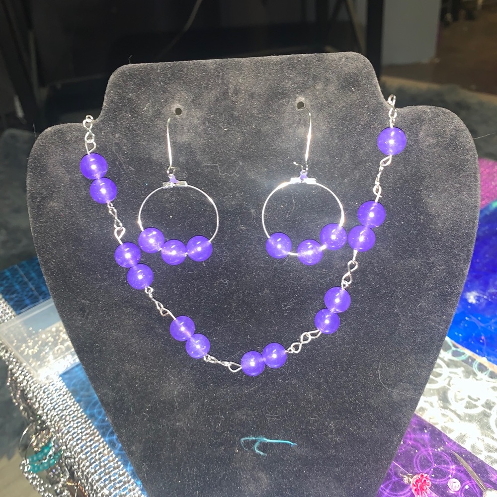 Earrings and necklace
